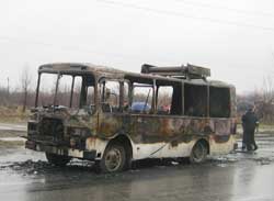Запоріжжя. Внаслідок пожежі в автобусі «ПАЗ» загинули 4 людей