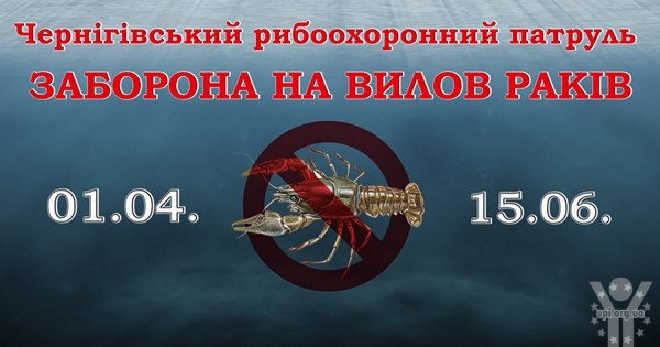 Рибоохоронний патруль попереджає: у водоймах заборонено вилов раків